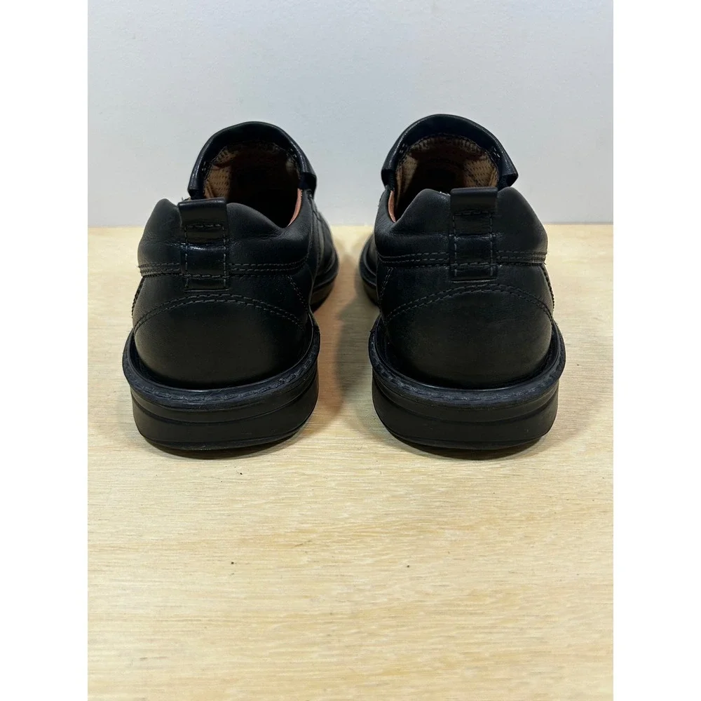 ECCO Mens Black Leather Slip On Loafers Bicycle Toe Dress Shoes Size 42 US 8-8.5